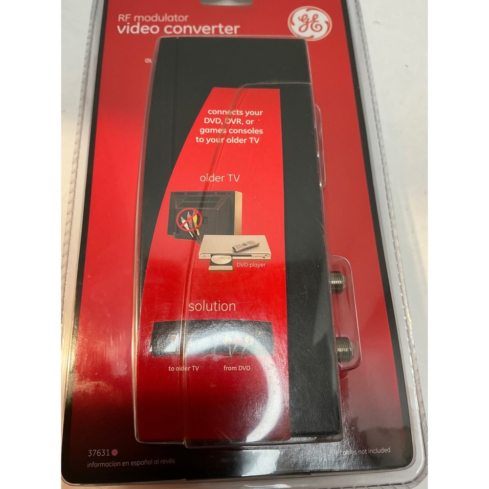 GE RF Modulator Video Converter RCA to Coaxial for DVD Game Console 37631 NWT